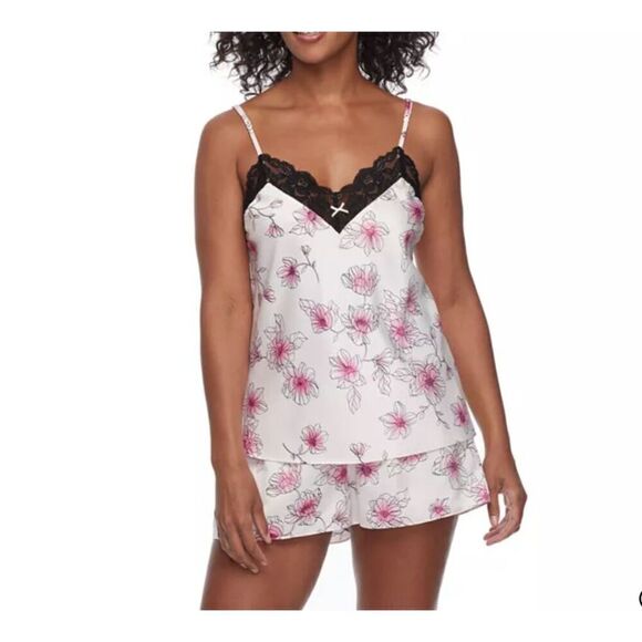 Apt. 9 Women's Pink Floral Cami Pajama Set Size Medium - Picture 1 of 11